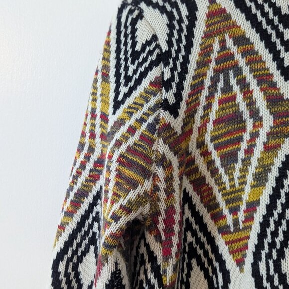 Mismash Multicolor Geometric Open Front Cardigan, Size M - Picture 2 of 11